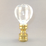 Lamp Finial: Clear Acrylic Ribbed Ball