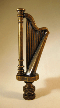 Lamp Finial:  Musical Harp