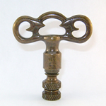 Lamp Finial: Antiqued Key Top