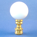 Lamp Finial: Solid Acrylic White Ball