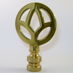 Lamp Finial: Small Brass Peace Symbol