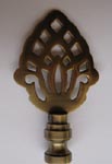 Lamp Finial: Antiqued Brass Pineapple Symbol