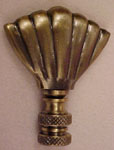 Lamp Finial: Antiqued Brass Fan