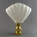 Lamp Finial: Cream Ceramic Mini Fan