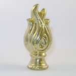 Lamp Finial: Brass Plated Cast Flame
