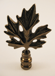 Lamp Finial:  Antiqued Brass Maple Leaf