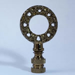Lamp Finial: Antiqued Filigree Circle