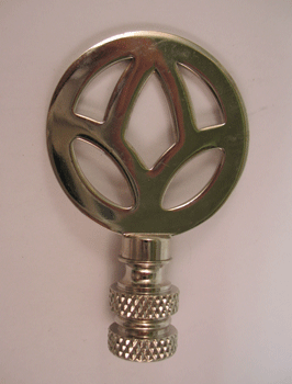 Lamp Finial: Nickel Peace Symbol