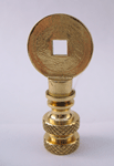 Lampshade Finial: Small Brass Asian Coin