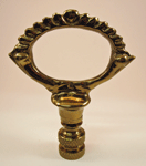 Lamp Finial: Antiqued Brass Fancy Loop