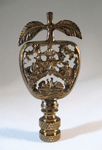 Lamp Finial:  Asian Carved Apple